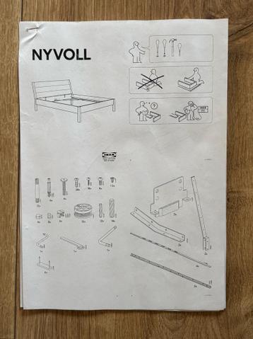 Ikea NYVOLL bed 160-200 bruin incl lattenb, 2x MALM Bedlades - afbeelding 7