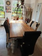 Eettafel 2.40 m x 1 m, Ophalen, Gebruikt, Boerderijstijl, 6 tot 8 stoelen