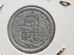 25 cent 1925 zilver nr.2 (08), Postzegels en Munten, Munten | Nederland, Ophalen of Verzenden, Koningin Wilhelmina, 25 cent, Zilver