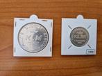 2 HERDENKINGS PENNINGEN KLM 1x ZILVER, Ophalen of Verzenden, Zilver