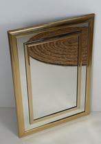Vintage dubbele messing rand wand spiegel goud, Ophalen, Minder dan 50 cm, ., Zo goed als nieuw