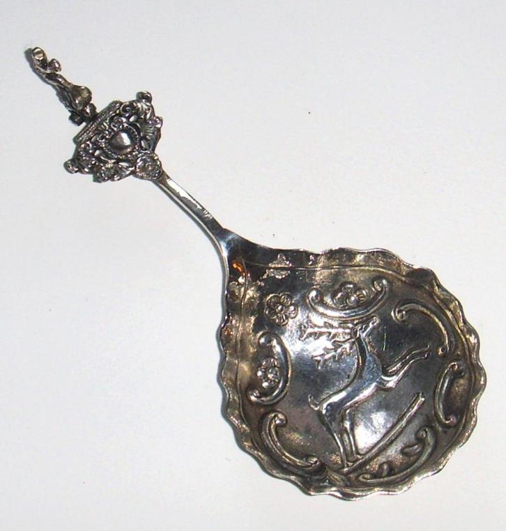 Antiek zilveren brandewijnlepel J. Hout Ververgaard, gekeurd, Antiek en Kunst, Antiek | Goud en Zilver, Zilver, Ophalen of Verzenden