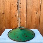 Kap hanglamp emaille origineel lamp groen Ø 26 cm ganglamp, Ophalen of Verzenden