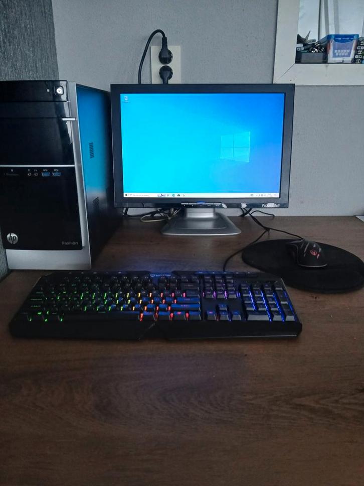 Hp desktop pc, Computers en Software, Desktop Pc's, Gebruikt, 4 Ghz of meer, HDD, 16 GB, Met monitor, Gaming, Ophalen