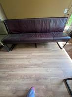 Prachtige leren aubergine eetbank, Ophalen, Leer