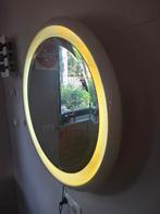 Vintage Italiaanse Spiegel met Verlichting, Gebruikt, Rond, Ophalen of Verzenden, Minder dan 100 cm