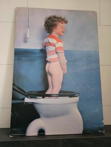 Vintage houtenbord met foto beschikbaar voor biedingen