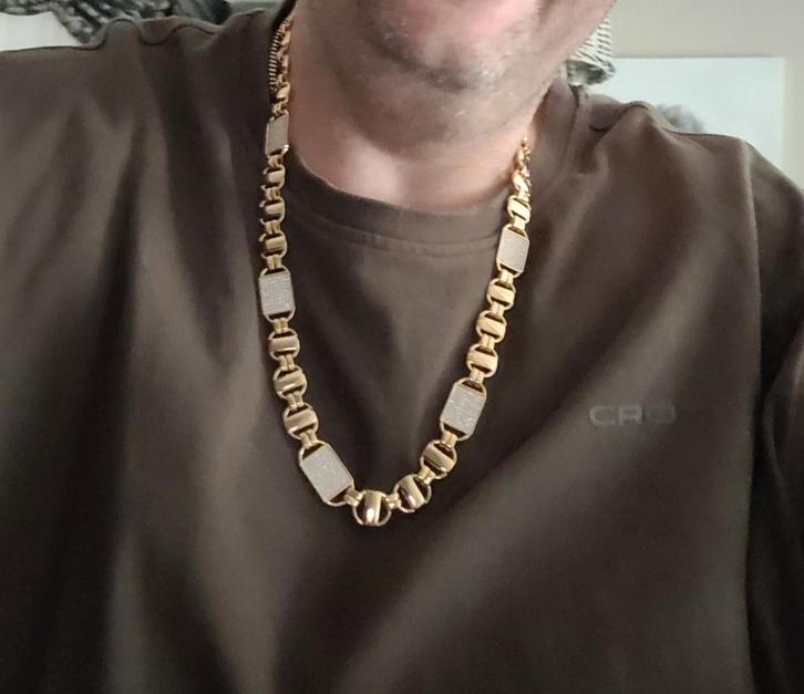 Magnum Kingsley koningsketting 70cm lang 14mm breed, Sieraden, Tassen en Uiterlijk, Kettingen, Nieuw, Goud, Goud, Ophalen of Verzenden