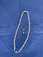 PARELCOLLIER zilveren slot en OORSTEKERS, Sieraden, Tassen en Uiterlijk, Ophalen of Verzenden, Overige materialen, Ketting
