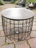 Bijzettafel, draadmand, Ophalen, Minder dan 55 cm, Metaal of Aluminium, Rond