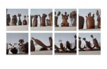 Verzameling 11 vintage houten items met cocktailprikkers beschikbaar voor biedingen