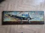 Schilderij vliegtuig 3D metaal Hunter 180x60cm, Huis en Inrichting, Woonaccessoires | Schilderijen, Tekeningen en Foto's, Ophalen of Verzenden