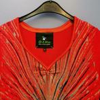 DLite knal rode 'gebreide' jurk + metallic patroon M-L 37631, Kleding | Dames, Knielengte, Maat 38/40 (M), Ophalen of Verzenden