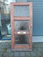 Houten buitendeur met glas, Doe-het-zelf en Verbouw, Deuren en Horren, Ophalen, Gebruikt, 200 tot 215 cm, Glas