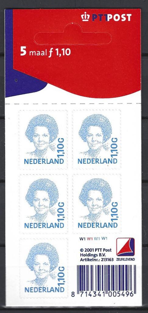 NVPH Nederland V 1492 B PF Beatrix 1991 : Hangmapje 10% CW, Ophalen of Verzenden, Na 1940, Postfris