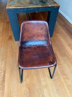 10 Vintage bruine lederlook stoelen met metalen frame, Huis en Inrichting, Stoelen, Ophalen, Overige materialen, Gebruikt, Bruin