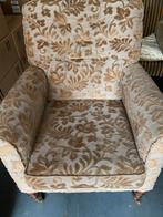 Vintage Fauteuil met Bloemmotief 2x, Ophalen of Verzenden, Gebruikt, Hout, 75 tot 100 cm