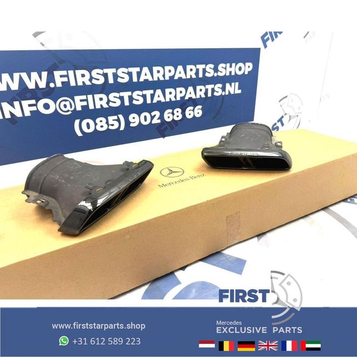 W213 S213 E63 AMG UITLAAT SIERSTUKKEN ZWART SET origineel Me, Auto-onderdelen, Uitlaatsystemen, Mercedes-Benz, Gebruikt, Ophalen of Verzenden