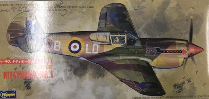 Coelianmodels, Hasegawa 00266, Kittyhawk Mk.1, 1/72, € 14,-, Hobby en Vrije tijd, Modelbouw | Vliegtuigen en Helikopters, Nieuw