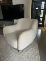 Witte fauteuil met teddy stof - zgan, Ophalen, Zo goed als nieuw, Hout, 75 tot 100 cm