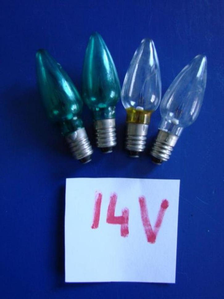 vintage reservelampjes kerstverlichting 14Volt E-10 fitting, Diversen, Kerst, Zo goed als nieuw, Ophalen of Verzenden