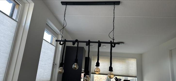 Rietveld Touwlamp - Nieuw in doos!, Huis en Inrichting, Lampen | Hanglampen, Nieuw, Minder dan 50 cm, Metaal, Ophalen