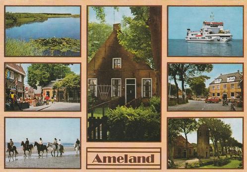 AMELAND Meertje Terras Paarden Huis Witte Veerboot Nes, Verzamelen, Ansichtkaarten | Nederland, Gelopen, Waddeneilanden, 1980 tot heden