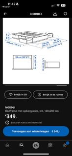 Ikea bed met matras, Huis en Inrichting, Ophalen, Wit, Tweepersoons, 140 cm