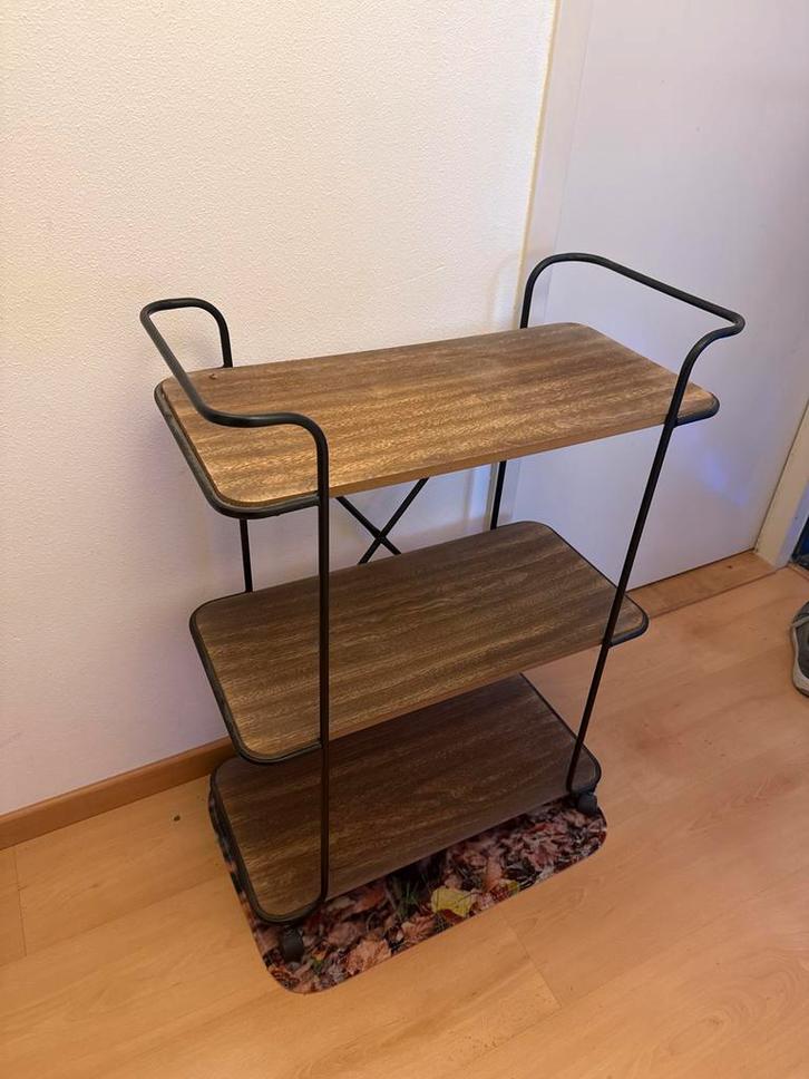 Trolley Hout/Metaal - Zo goed als nieuw!, Huis en Inrichting, Kasten | Stellingkasten, Zo goed als nieuw, Ophalen