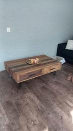 Houten salontafel met lades, Ophalen, 100 tot 150 cm, 50 tot 100 cm, Zo goed als nieuw