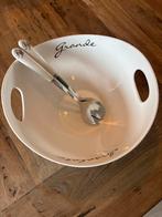Rivièra Maison Grande Insalata Salade Schaal + Bestek, Ophalen, Zo goed als nieuw, Rvs of Chroom, Vaatwasserbestendig