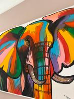 Abstract Schilderij: Kleurrijke Olifant uit Zuid-Afrika, Ophalen