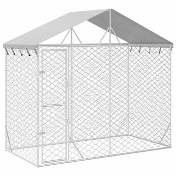 Hondenkennel met dak 3x1,5x2,5 m gegalvaniseerd beschikbaar voor biedingen