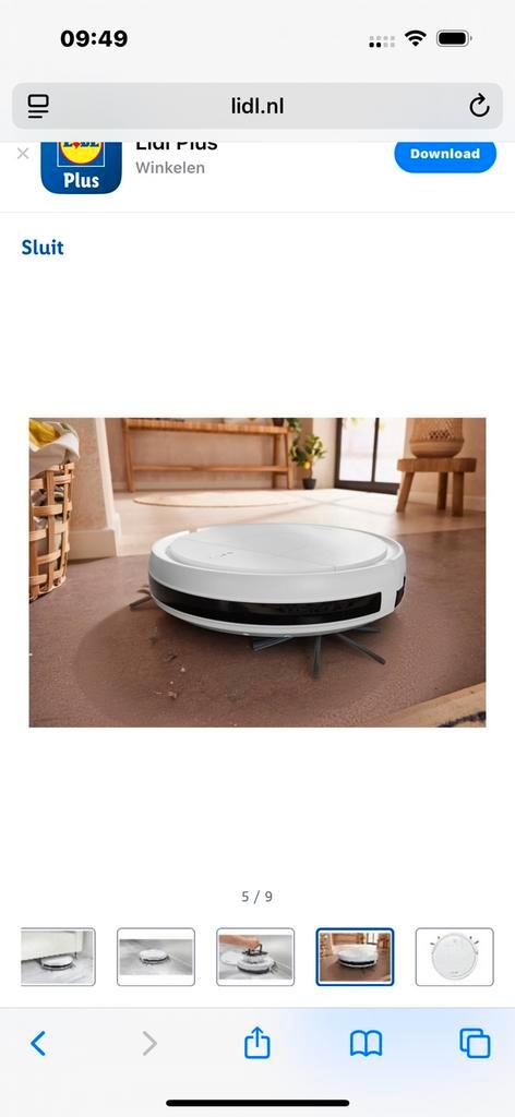 Silvercrest Robotstofzuiger met dweilfunctie - in nieuwstaat, Witgoed en Apparatuur, Stofzuigers, Zo goed als nieuw, Robotstofzuiger