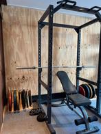 Power Rack + Bank  + 182,5 kg gewicht  + barbell - Powermark, Ophalen, Benen, Gebruikt, Krachtstation