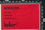 Sticker: Keller - Monster, Verzamelen, Ophalen of Verzenden, Zo goed als nieuw, Bedrijf of Vereniging