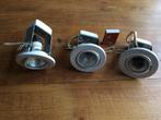 3 witte strakke inbouwspotjes wendbaar in gewenste richting, Ophalen of Verzenden, Zo goed als nieuw, Metaal of Aluminium, Inbouw