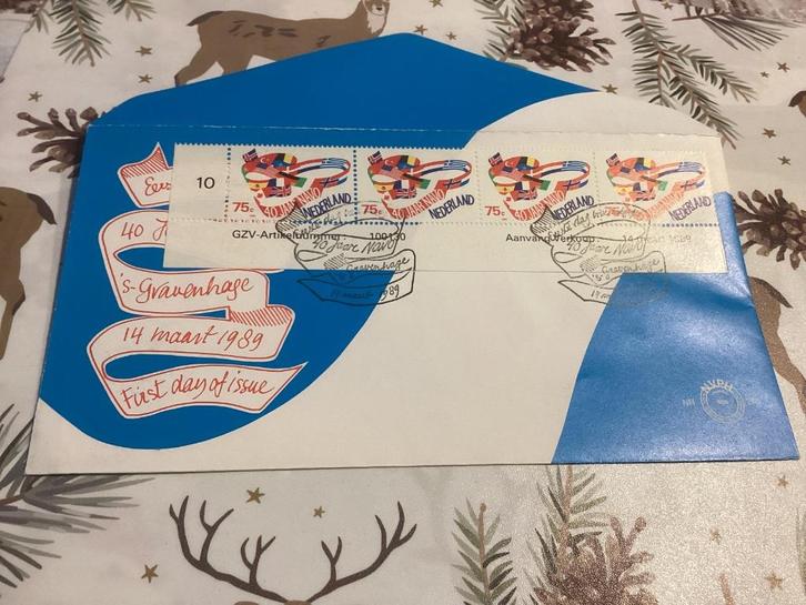 No6443 Afwijkend E263 strip van 4 met hoekstuk 10 Heb ook, Postzegels en Munten, Postzegels | Eerstedagenveloppen, Onbeschreven