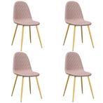 Eetkamerstoelen 4 st fluweel roze gratis bezorgd, Huis en Inrichting, Stoelen, Nieuw, Vier, Kunststof, Ophalen of Verzenden