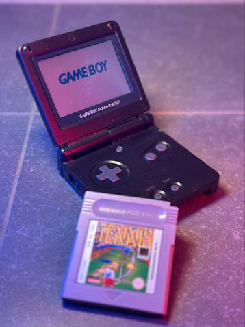 Nintendo Game Boy Advance SP (AGS-001) - Zwart + Tennis beschikbaar voor biedingen