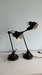 2 zwarte lampen, Huis en Inrichting, Lampen | Tafellampen, Ophalen, Zo goed als nieuw, Minder dan 50 cm