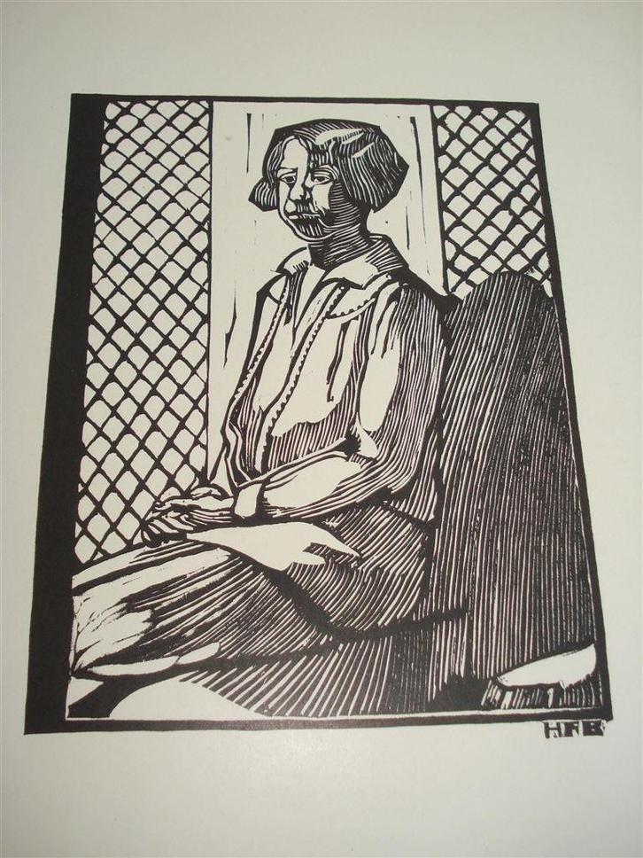 houtsnede van H. F. Boot, Antiek en Kunst, Kunst | Etsen en Gravures, Ophalen of Verzenden
