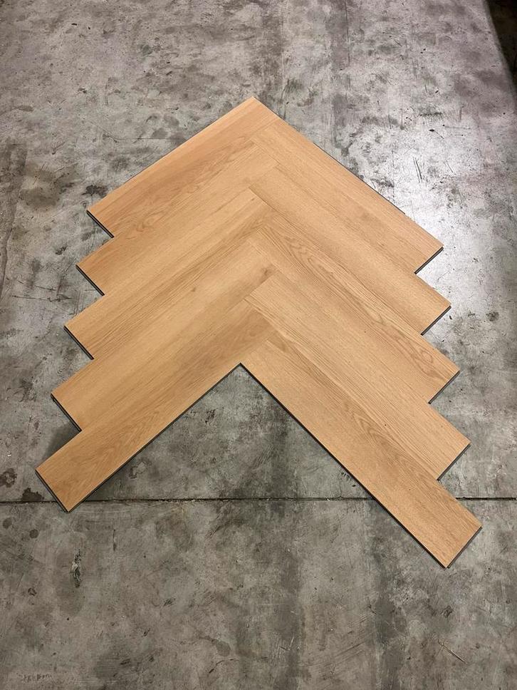 PVC klik visgraat restpartij 99m2, Huis en Inrichting, Stoffering | Vloerbedekking, Nieuw, Overige typen, Beige, Bruin, 75 m² of meer