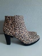 Lilian nubuck panterprint enkellaarsjes maat 38,5, Bruin, Lilian, Lage of Enkellaarzen, Ophalen of Verzenden