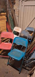 Vintage ijzeren klapstoelen - diverse kleuren, Ophalen