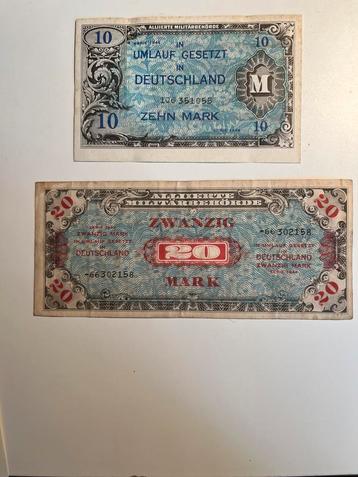 10 en 20 mark 1944 militair Duitsland - originelen beschikbaar voor biedingen