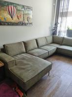 loungebank hoekbank groen, Huis en Inrichting, Banken | Complete zithoeken, Ophalen, Gebruikt, Stof