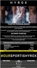 Hyrox ticket Mechelen Donderdag 26 maart, Tickets en Kaartjes, Evenementen en Festivals, Eén persoon