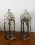 Twee Oosterse lantaarns, Huis en Inrichting, Ophalen of Verzenden, Zo goed als nieuw, Metaal, 25 tot 50 cm