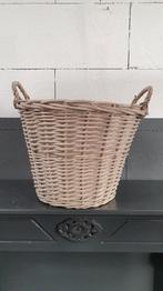 Brocante ronde rieten mand wasman, rotan mand hengsels. S26, Tweedehands verkoop, Tweedehands verkoop, Gebruikt, Rond